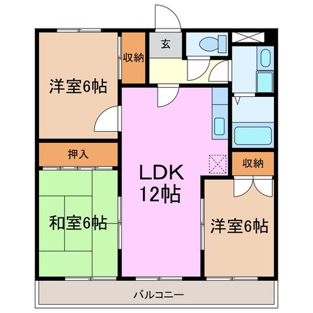 ハイネス大鐘の物件間取画像